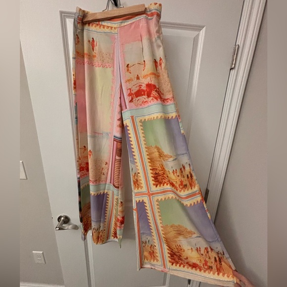 12th Tribe Pants - 12th Tribe Kira Strapless Bandana Top & Kira Printed Pull-On Pants Set – Size S